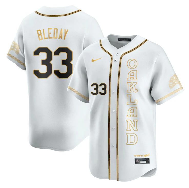 JJ Bleday Jersey #33 Oakland Athletics City Connect Concept Stitched White Gold by My Store