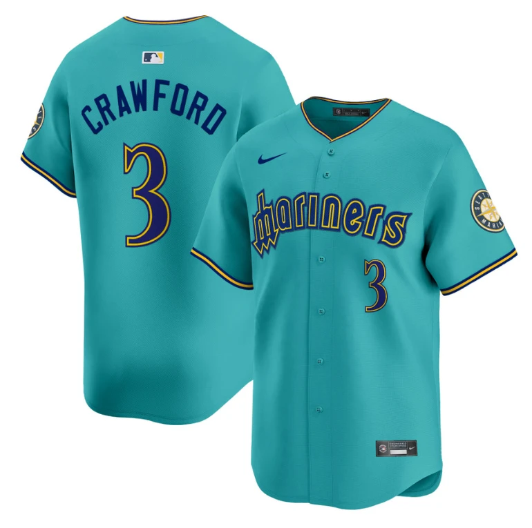 J.P. Crawford Jersey #3 Seattle Mariners 2025 Vapor Premier Limited Stitched Aqua by My Store