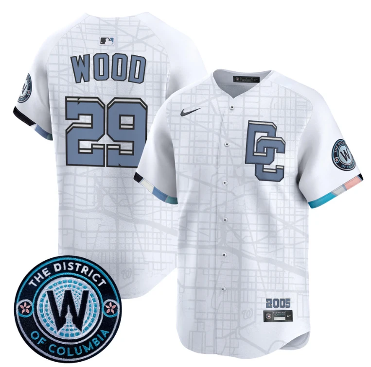 James Wood Jersey #29 Washington Nationals 2025 City Connect Premier Limited Stitched White by My Store