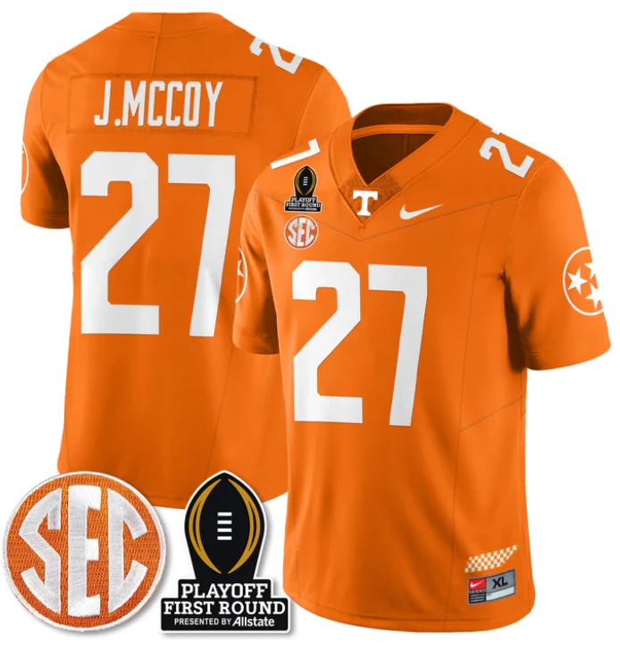 Jermod McCoy Jersey #27 Tennessee Vols Playoff First Round Patch Orange by NCAA Football Jersey