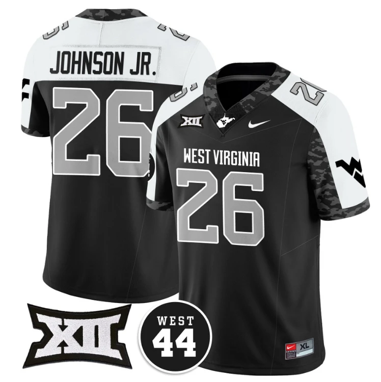 Justin Johnson Jr Jersey #26 West Virginia Mountaineers 2024 Vapor Limited Football Honor Jerry West Stitched Alternate by My Store