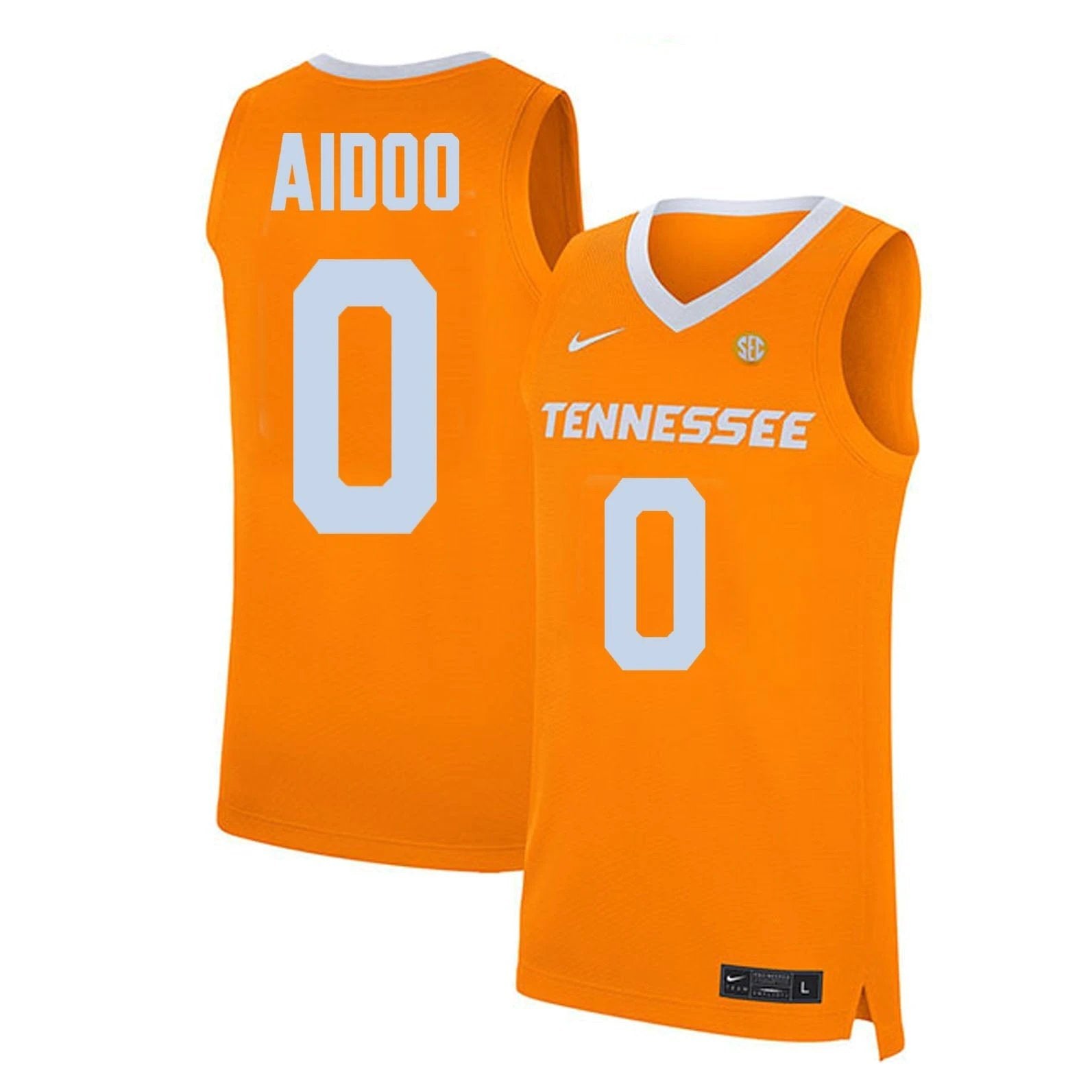 Jonas Aidoo Jersey #0 Tennessee Volunteers College Basketball Orange by My store basketball
