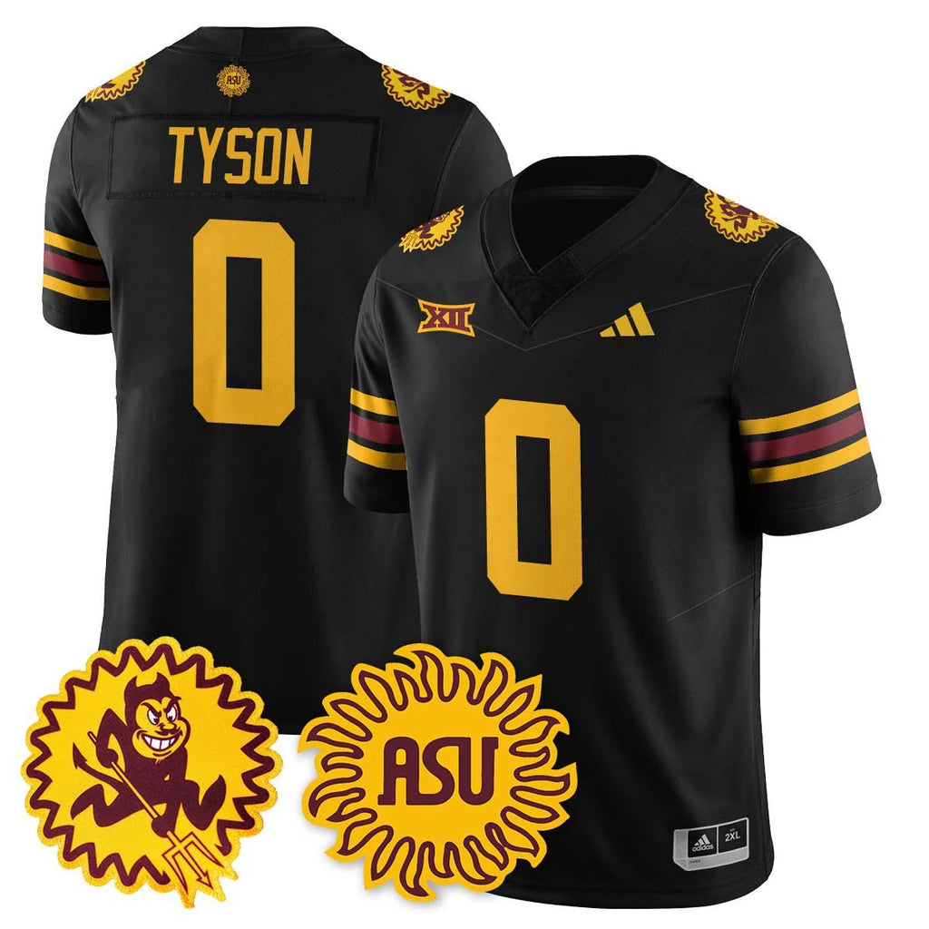 Jordyn Tyson Jersey #0 Arizona State Sun Devils 1975 Throwback Stitched Black by My Store NCAA Football Jerseys