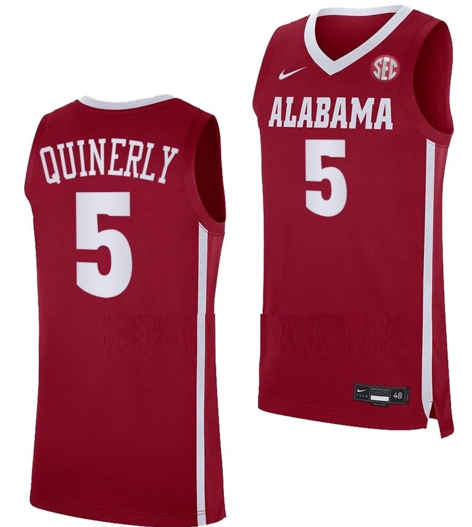 Jahvon Quinerly Jersey Alabama Crimson Tide College Basketball Crimson #5 by My store basketball