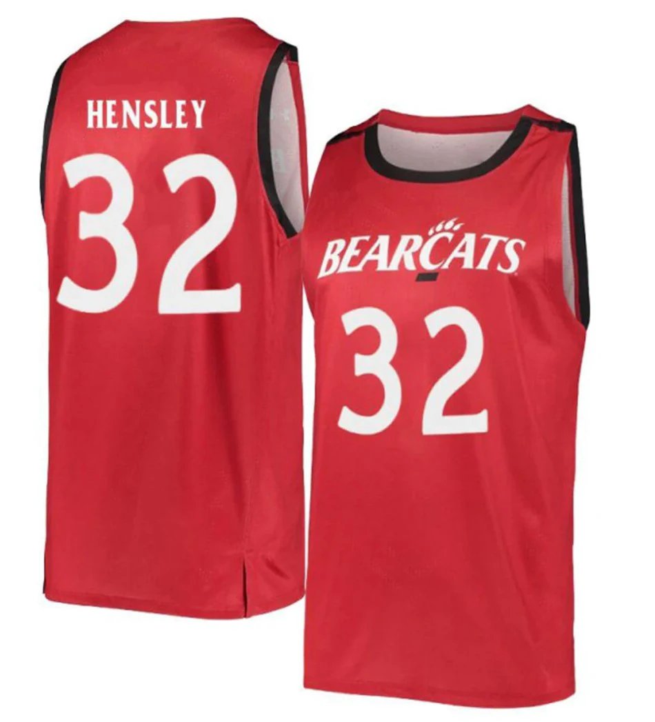 Jarrett Hensley Jersey Cincinnati Bearcats College Basketball Red #32 by My store basketball