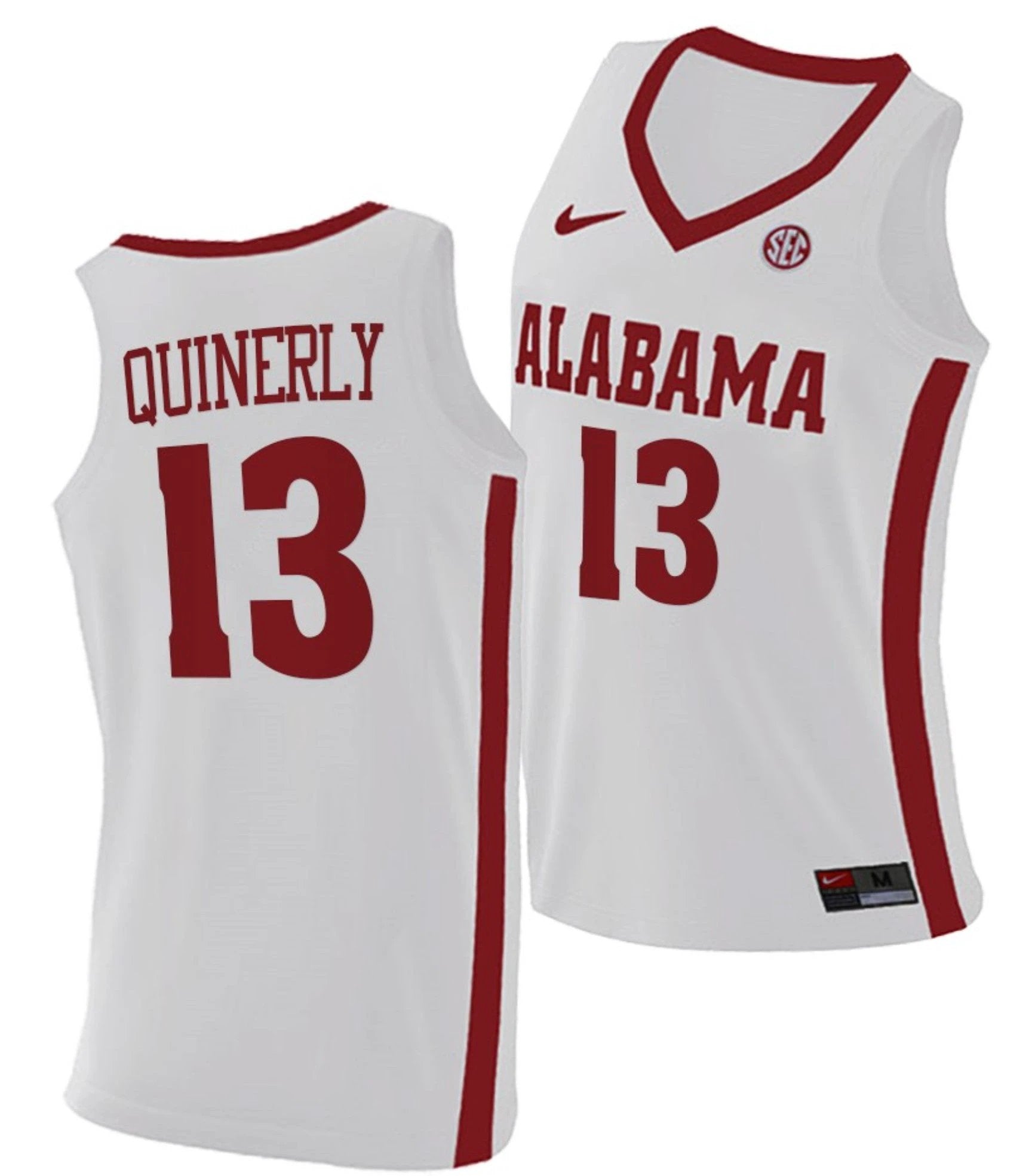 Jahvon Quinerly Jersey Alabama Crimson Tide College Basketball Replica White #13 by My store basketball