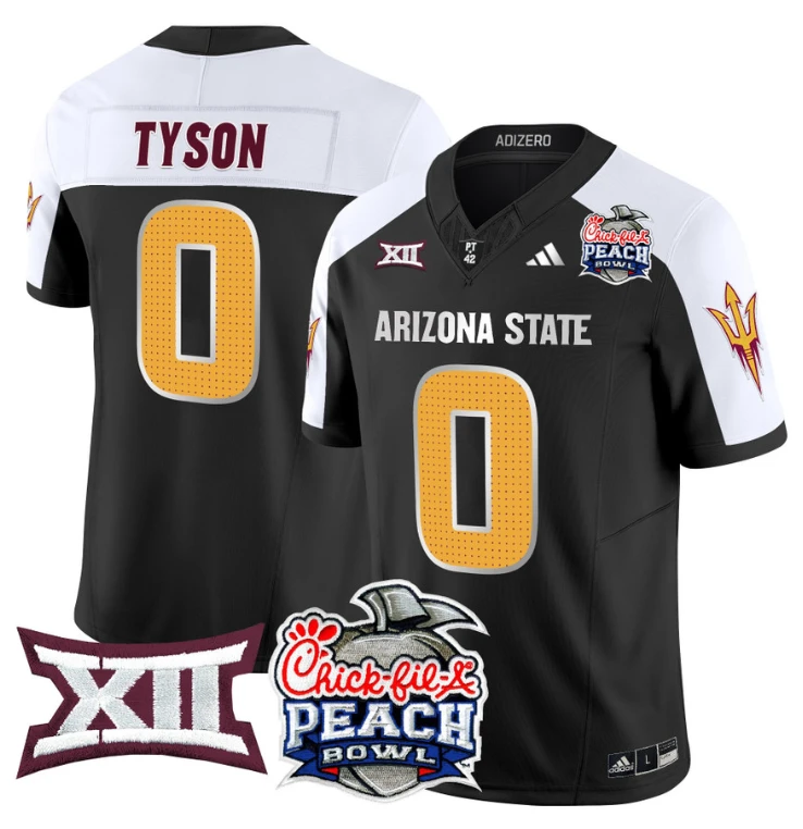 Jordyn Tyson Jersey #0 Arizona State Sun Devils 2025 Peach Bowl Black Alternate by My Store