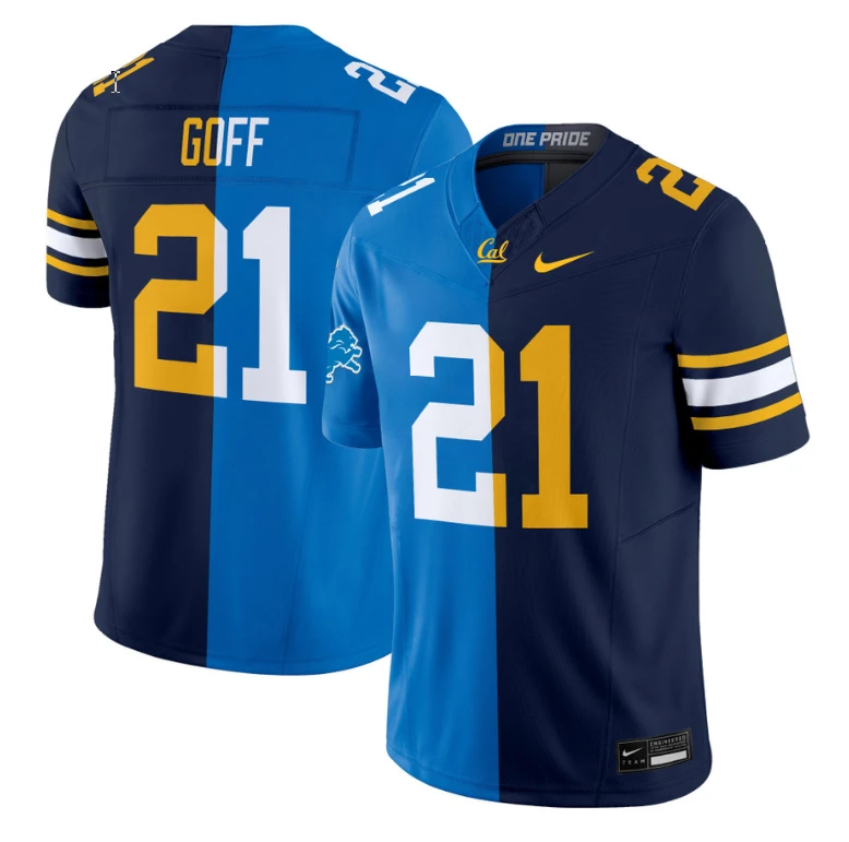 Jared Goff Lions Jersey #21 California Golden Bears Split Vapor Limited Stitched by My Store