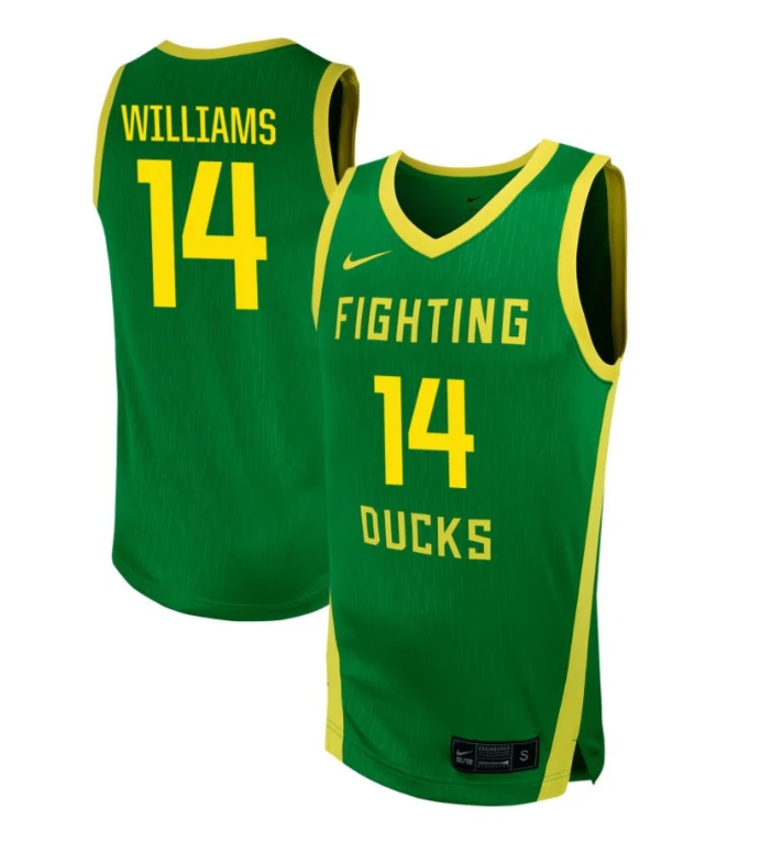 Jayson Williams Jersey #14 Oregon Ducks NIL Basketball Green by My store basketball