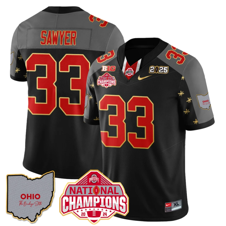 Jack Sawyer Jersey #33 Ohio State National Champions 2025 Patch Black Special by My Store
