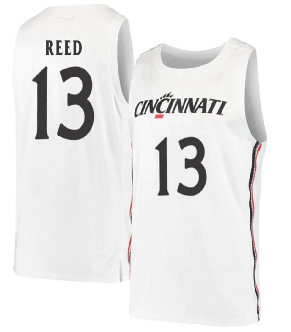 Josh Reed Jersey Cincinnati Bearcats College Basketball White #13 by My store basketball
