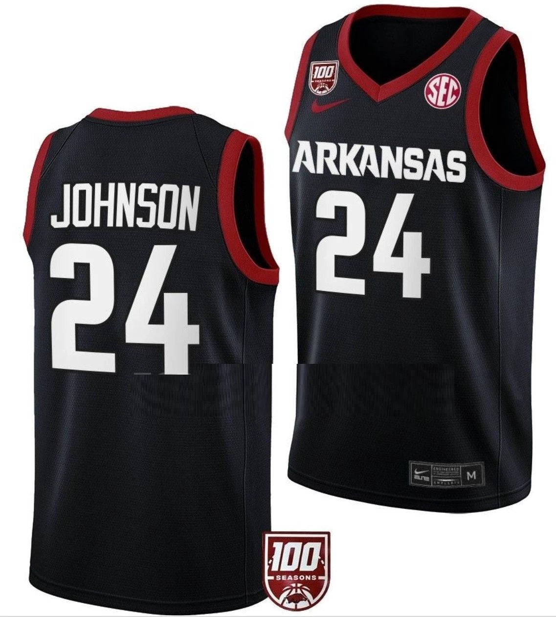 Joe Johnson Jersey Arkansas Razorbacks College Basketball 100 Season #24 by My store basketball