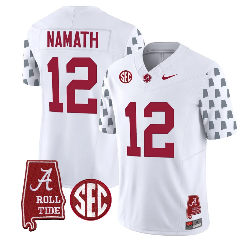 Joe Namath Jersey #12 Alabama Crimson Tide Vapor College Football Limited Stitched White by My Store