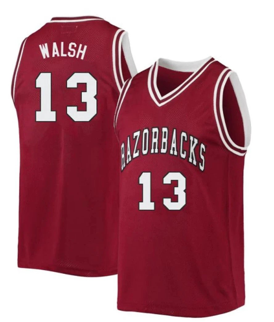 Jordan Walsh Jersey Arkansas Razorbacks College Basketball #13 by My store basketball