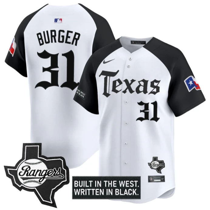 Jake Burger Jersey #31 Texas Rangers Gothic Frontier Edition Vapor Limited Stitched Alternate by My Store