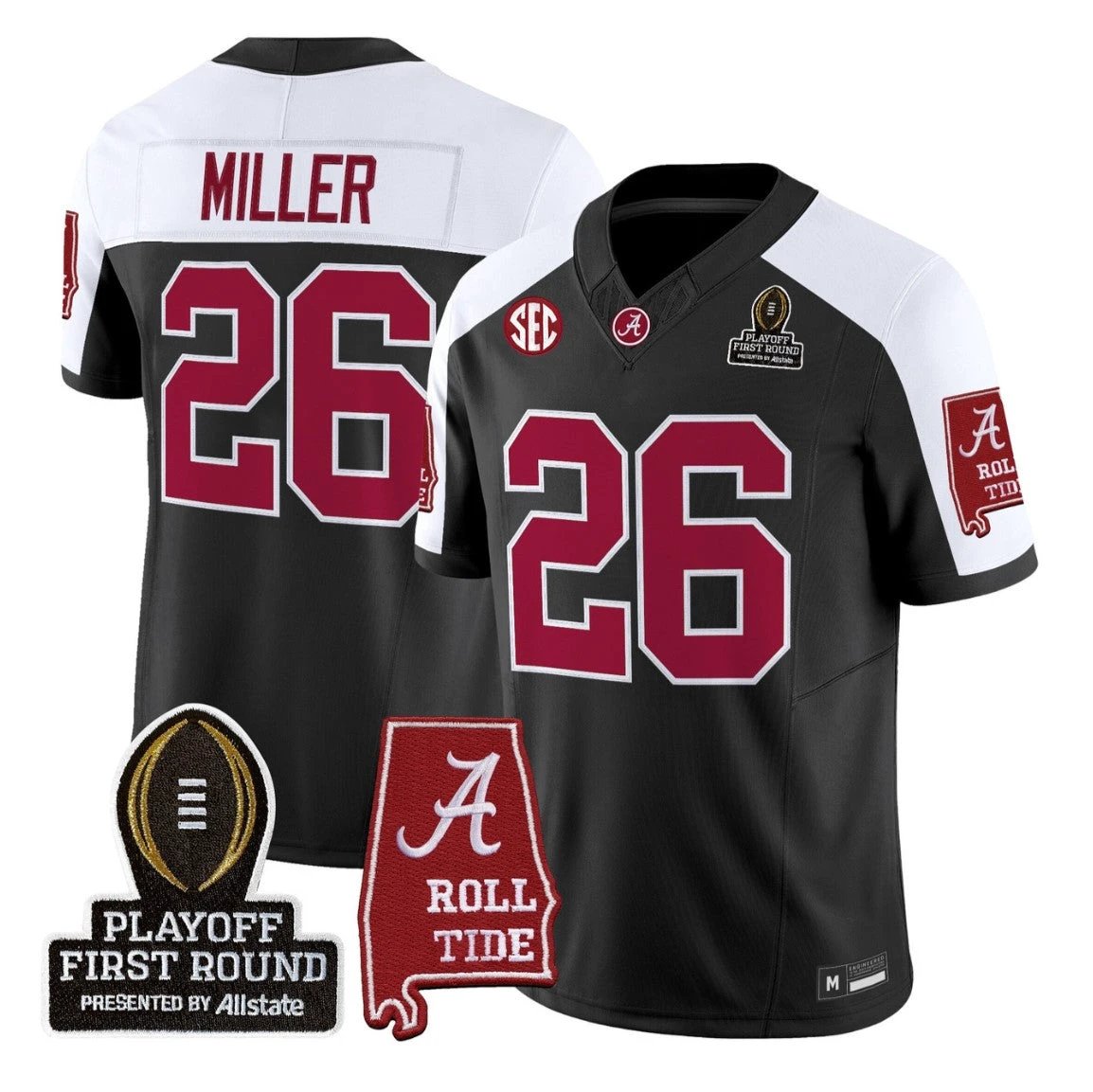 Jam Miller Jersey #26 Alabama Crimson 2025 Playoff First Round Stitched by My Store NCAA Football Jerseys