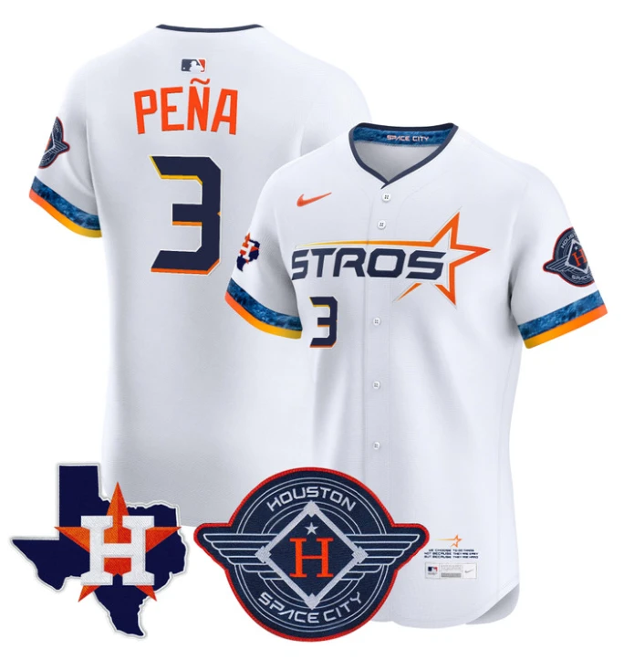 Jeremy Pena Jersey #3 Houston Astros 2025 City Connect Texas Patch Premier Elite Stitched White by My Store