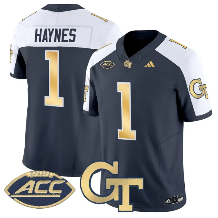 Jamal Haynes Jersey #1 Georgia Tech Yellow Jackets 2025 Stitched by My Store NCAA Football Jerseys