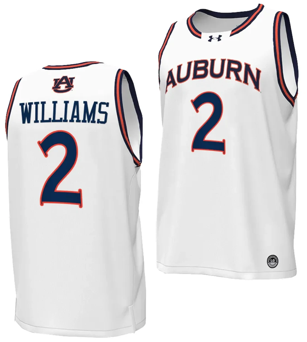Jaylin Williams Jersey #2 Auburn Tigers Replica College Basketball 2023-24 White by My store basketball