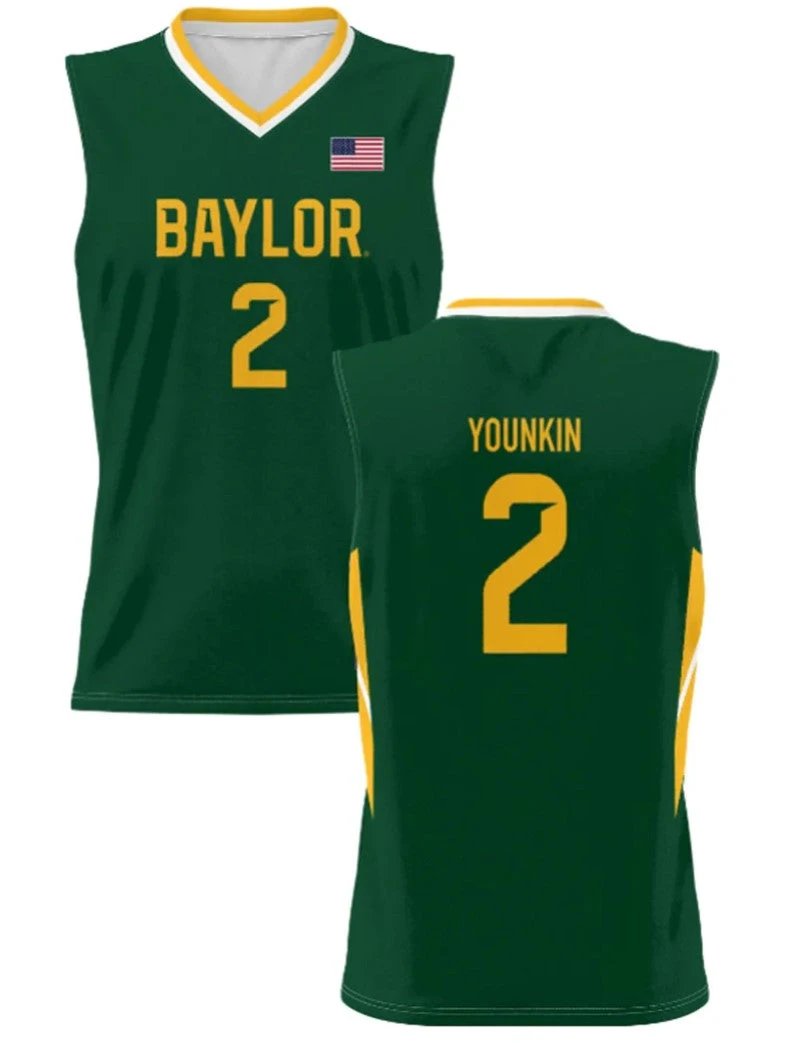 Jake Younkin Jersey Baylor Bears College Basketball #2 by My store basketball
