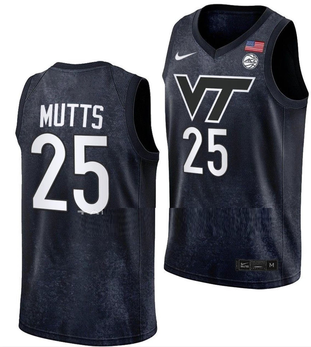 Justyn Mutts Jersey Virginia Tech Hokies College Basketball Swingman Black #25 by My store basketball