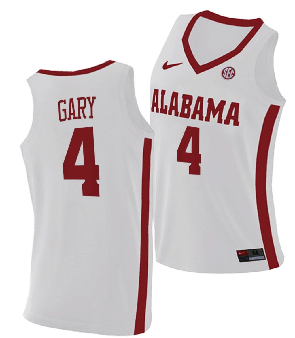 Juwan Gary Jersey Alabama Crimson Tide College Basketball Replica White #4 by My store basketball