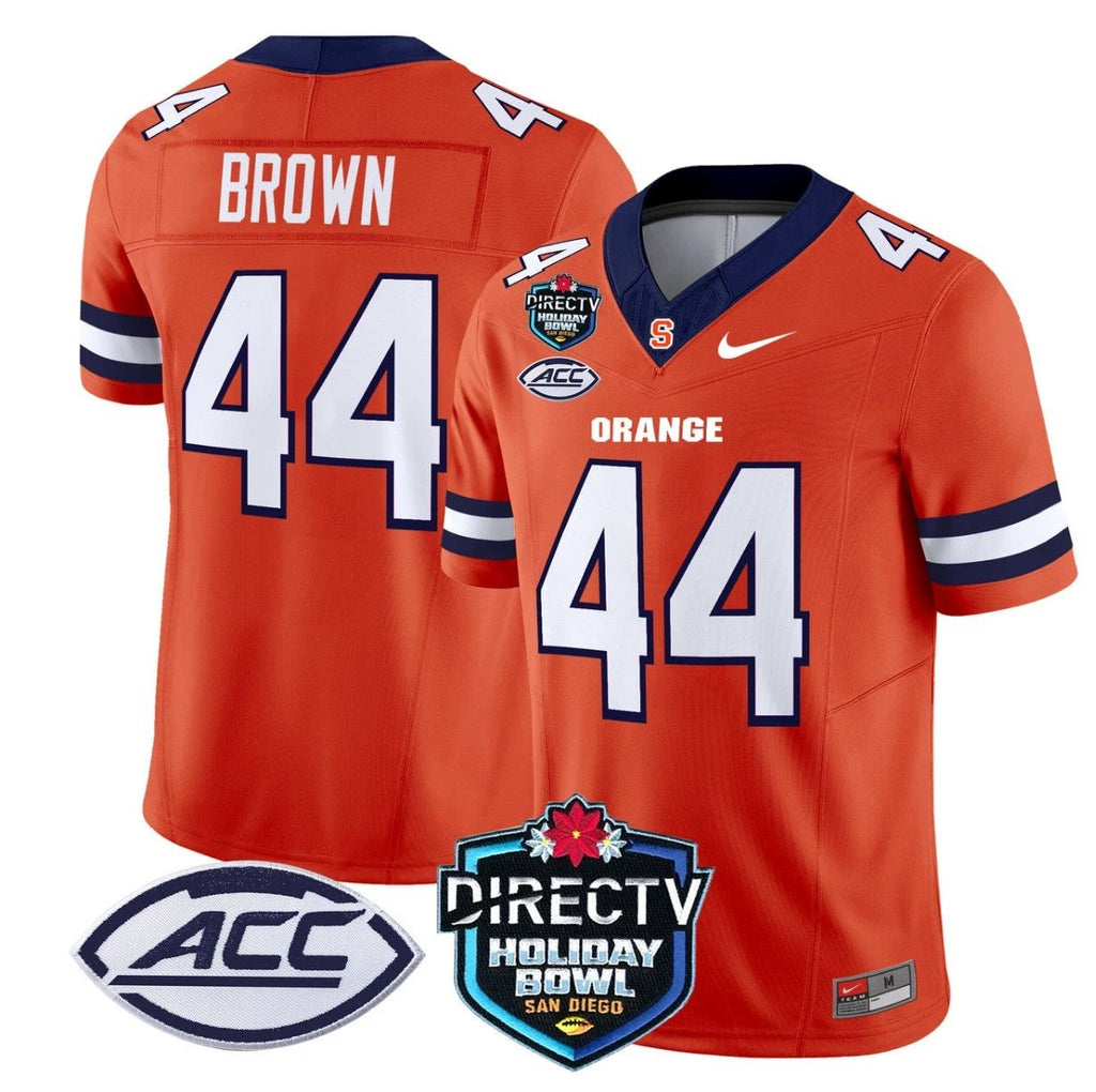 Jim Brown Jersey #44 Syracuse Orange 2025 Holiday Bowl Patch Orange by My Store