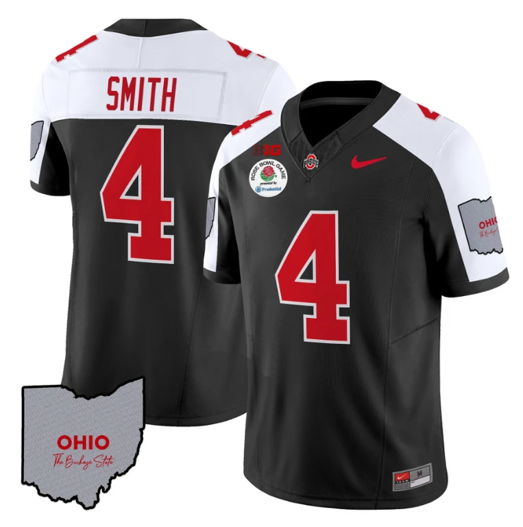 Emeka Egbuka Jersey #22 Ohio State Rose Bowl Patch Football V3 Red by My Store