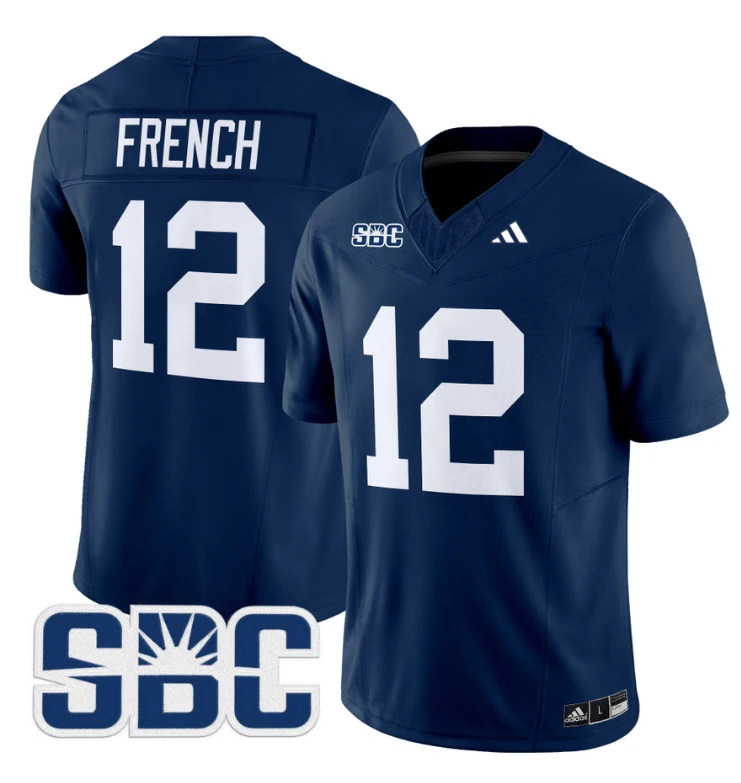 JC French Jersey #12 Georgia Southern Eagles 2024 Limited Stitched Blue by NCAA Football Jersey