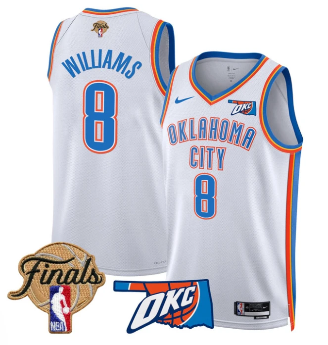 Jalen Williams Jersey # 8 Oklahoma City Thunder 2025 Finals Swingman Stitched Association by My store basketball