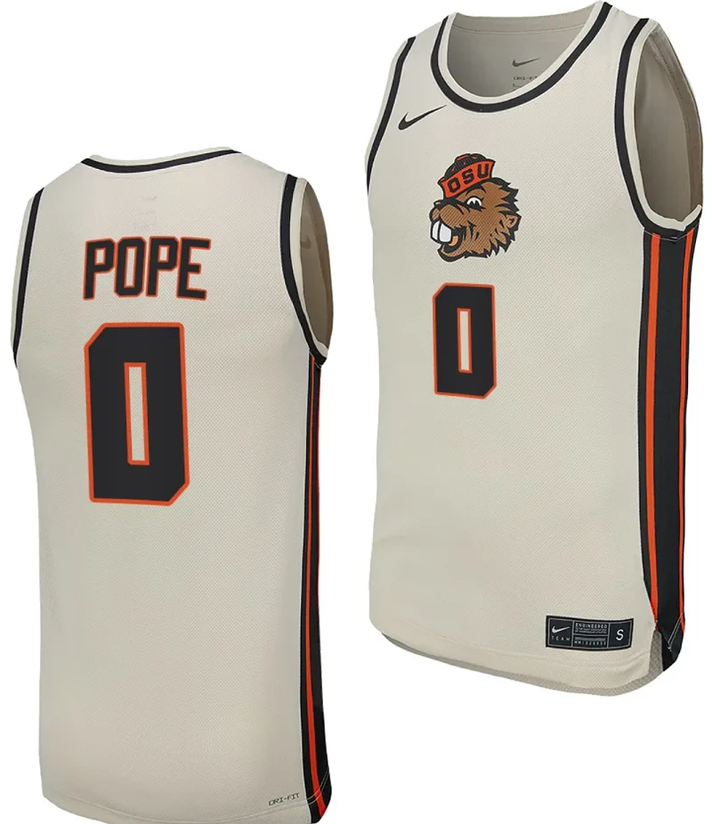 Jordan Pope Jersey #0 Oregon State Beavers College Basketball Replica uniform White by My store basketball