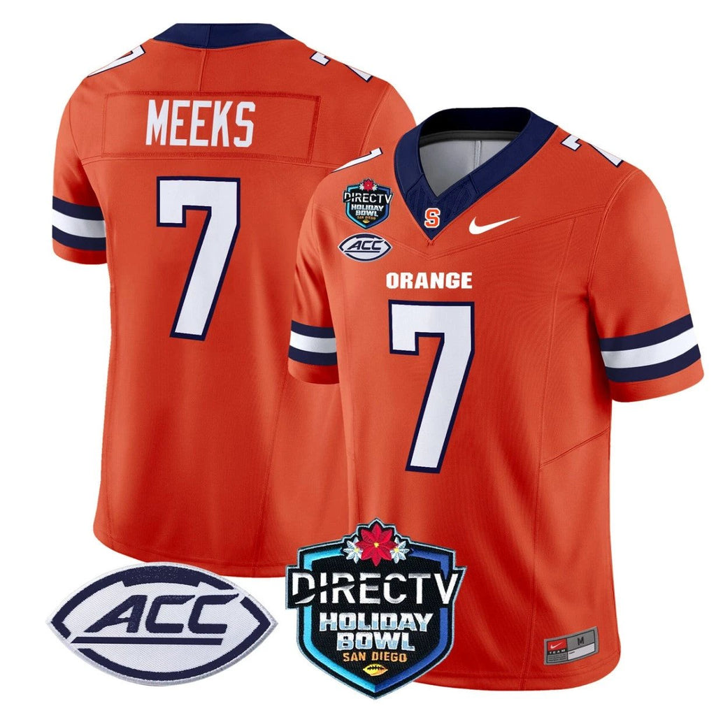 Jackson Meeks Jersey #7 Syracuse Orange 2025 Holiday Bowl Patch Orange by My Store