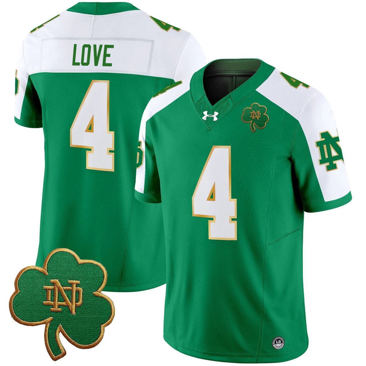 Jeremiyah Love Jersey #4 Notre Dame 2025 Vapor Limited V3 Stitched Green Alter by My Store NCAA Football Jerseys