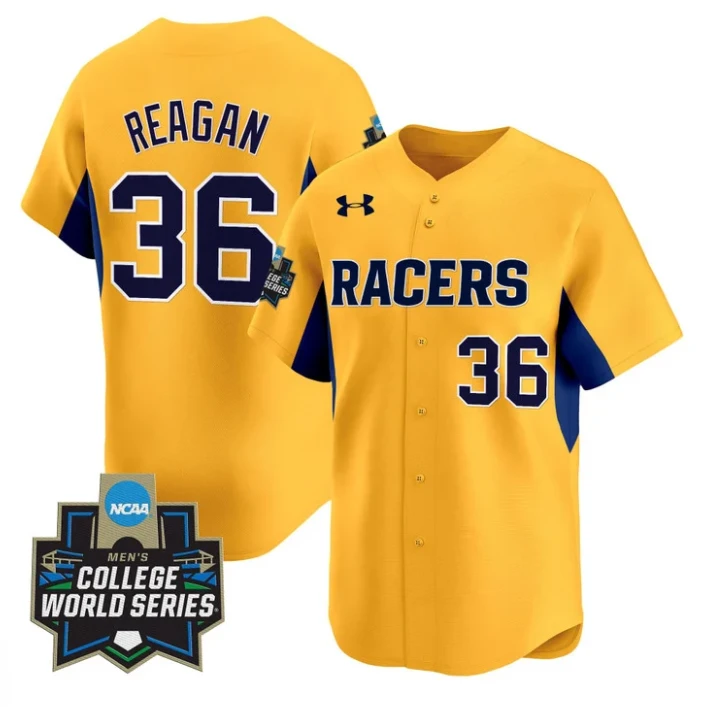 Johnny Reagan Jersey #36 Murray State Racers 2025 World Series Stitched Gold by My Store