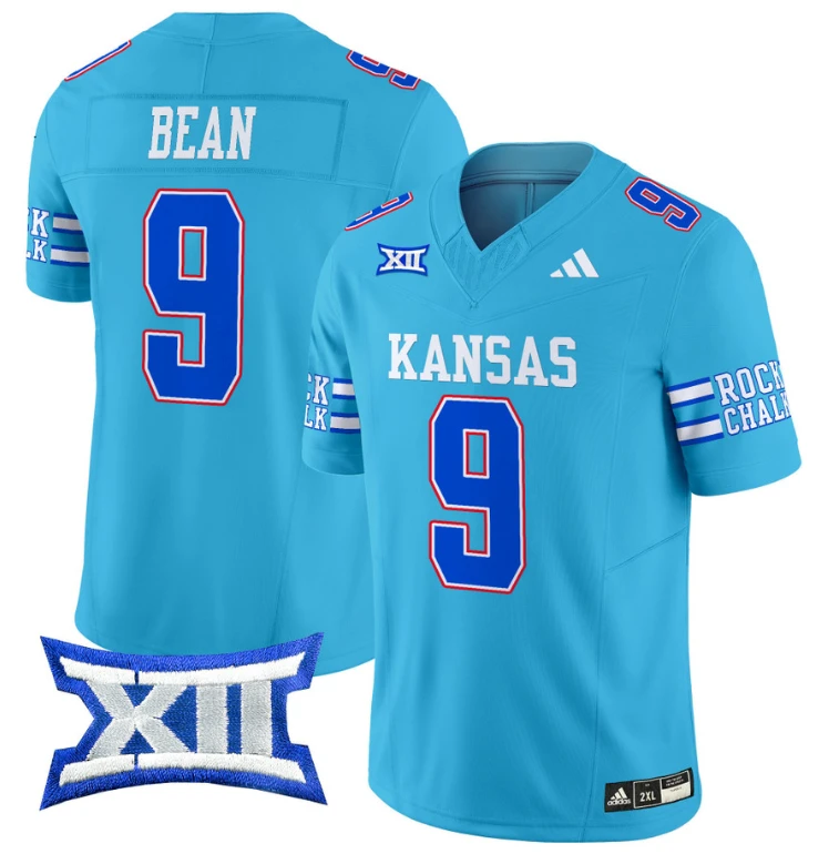 Jason Bean Jersey #9 Kansas Jayhawks 2024 Vapor College Football Vapor Limited Old Ku by My Store