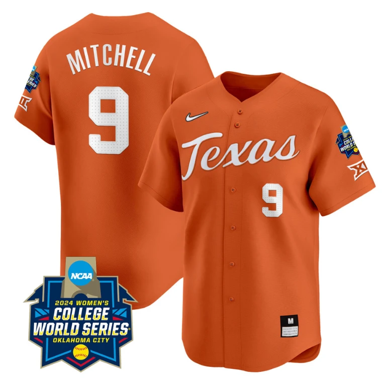 Joley Mitchell Jersey #9 Texas AM Aggies 2024 College World Series Patch Vapor Premier Limited NCAA Baseball Stitched Orange by My Store