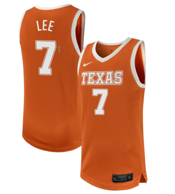 Jordan Lee Jersey #7 Texas Longhorns NIL Basketball Texas Orange by My store basketball