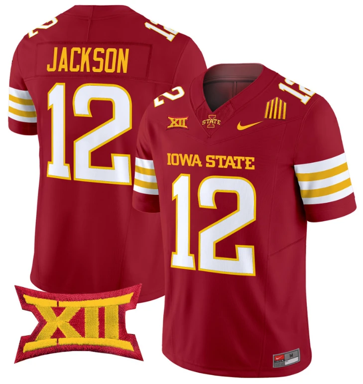 Jaylon Jackson Jersey #12 Iowa State Cyclones Vapor Limited College Football Stitched Cardinal by My Store