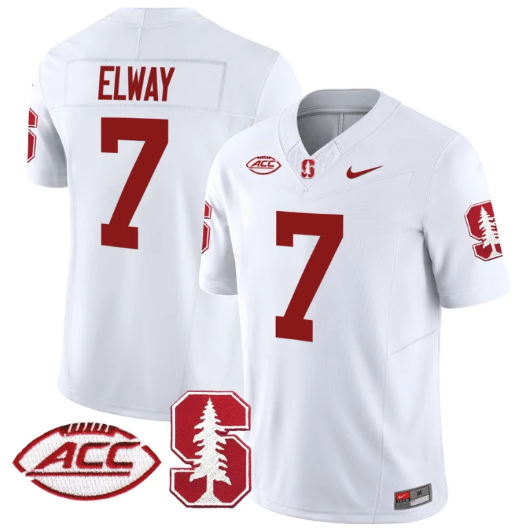 John Elway Jersey #7 Stanford Cardinal Vapor Limited College Football Stitched White by My Store