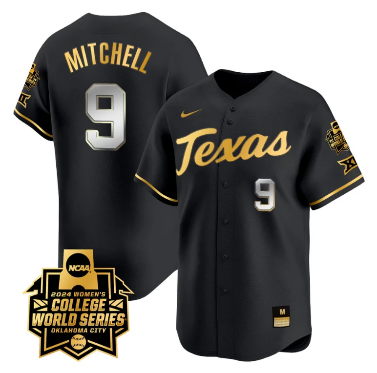 Joley Mitchell Jersey #9 Texas AM Aggies 2024 College World Series Patch Vapor Premier Limited NCAA Baseball Stitched Black Gold by My Store