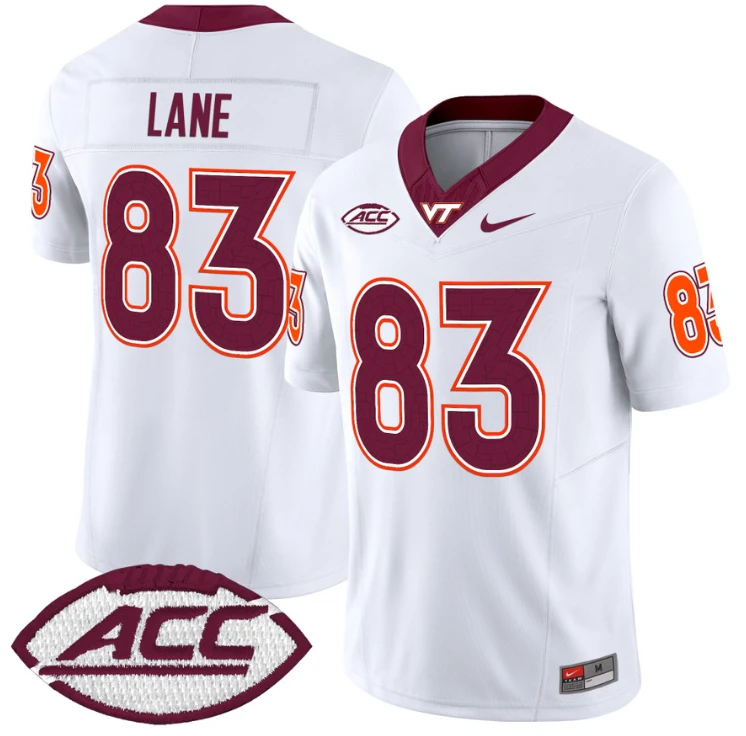 Jaylin Lane Jersey #83 Virginia Tech Hokies Vapor Limited College Football White by My Store