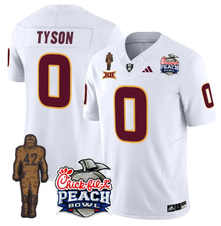 Jordyn Tyson Jersey #0 Sun Devils Pat Tillman Peach Bowl Patch White by My Store