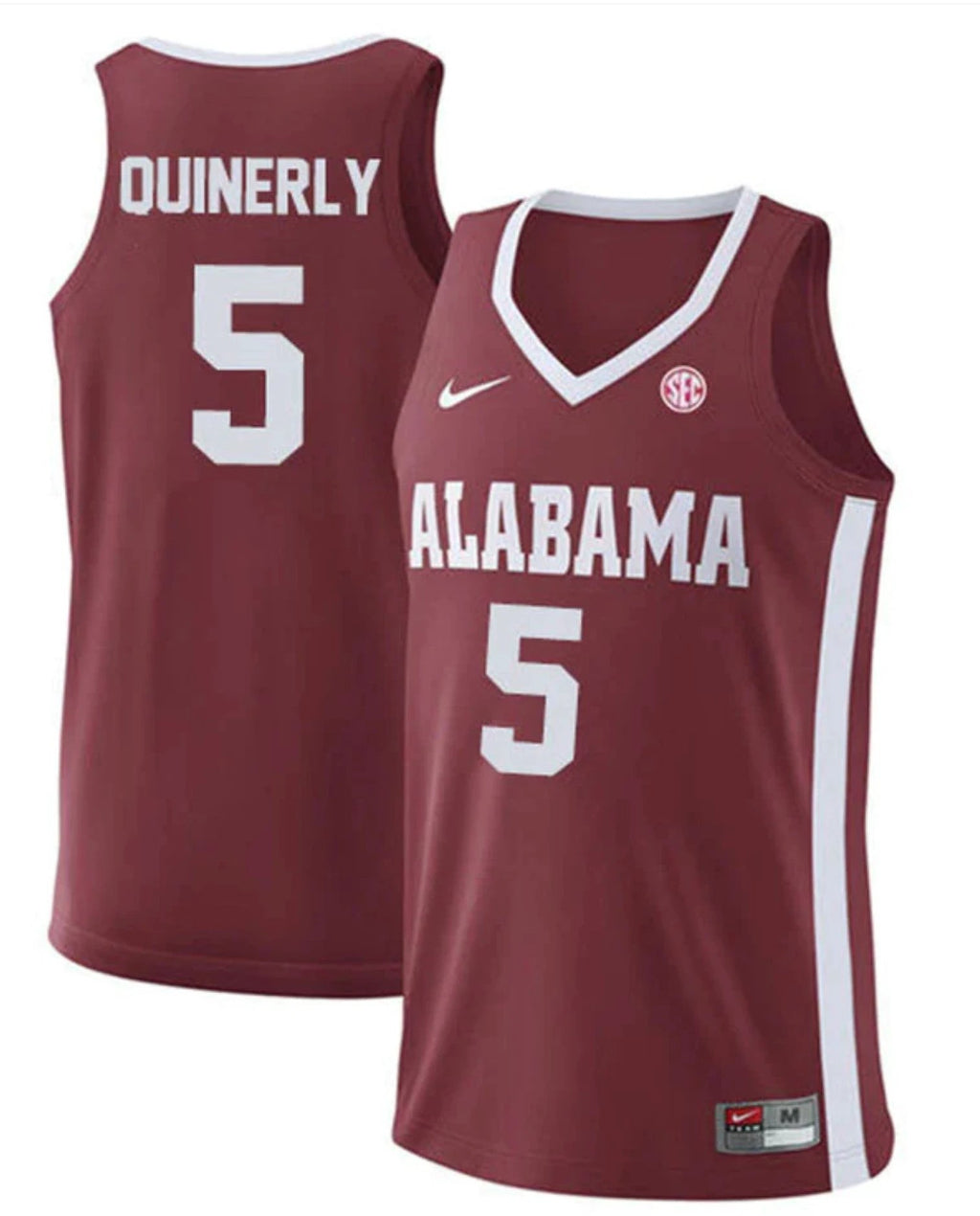 Jahvon Quinerly Jersey Alabama Crimson Tide College Basketball Replica Crimson #5 by My store basketball