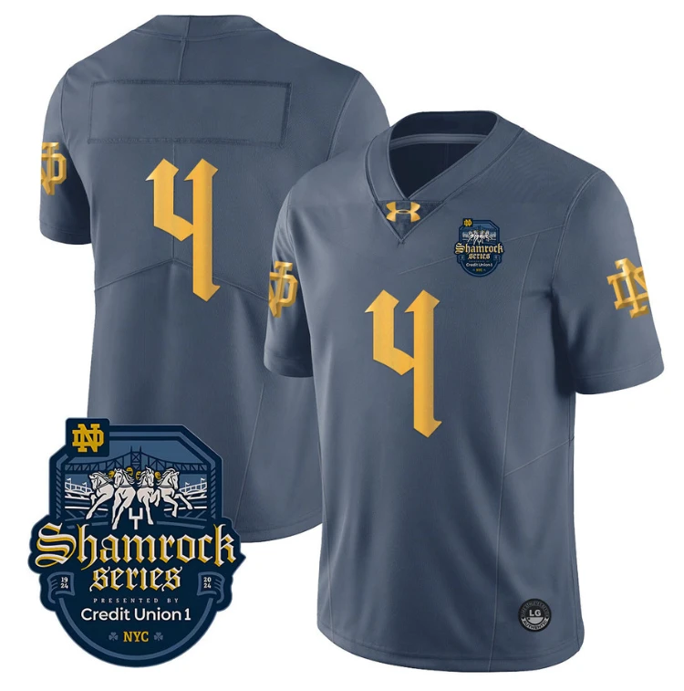 Jeremiyah Love Jersey #4 No Name Notre Dame Fighting Irish 2024 Shamrock by My Store