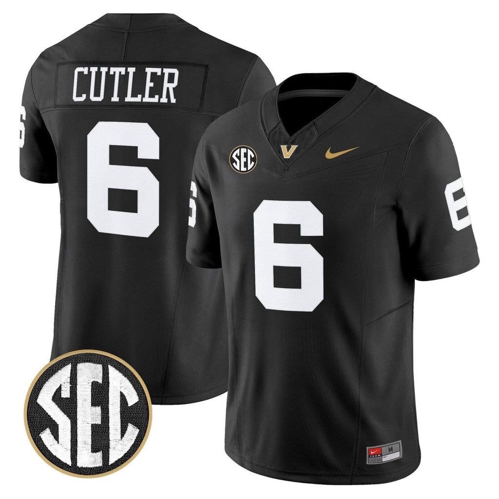 Jay Cutler Jersey #6 Vanderbilt Commodores 2025 Limited Stitched Black by My Store