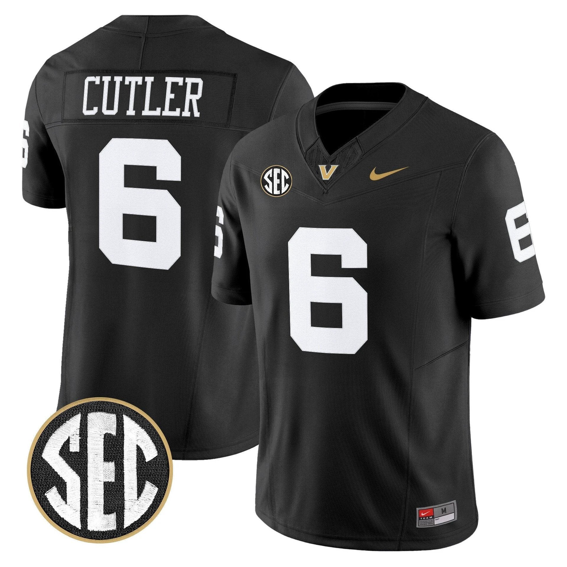 Jay Cutler Jersey #6 Vanderbilt Commodores 2025 Limited Stitched Black by My Store