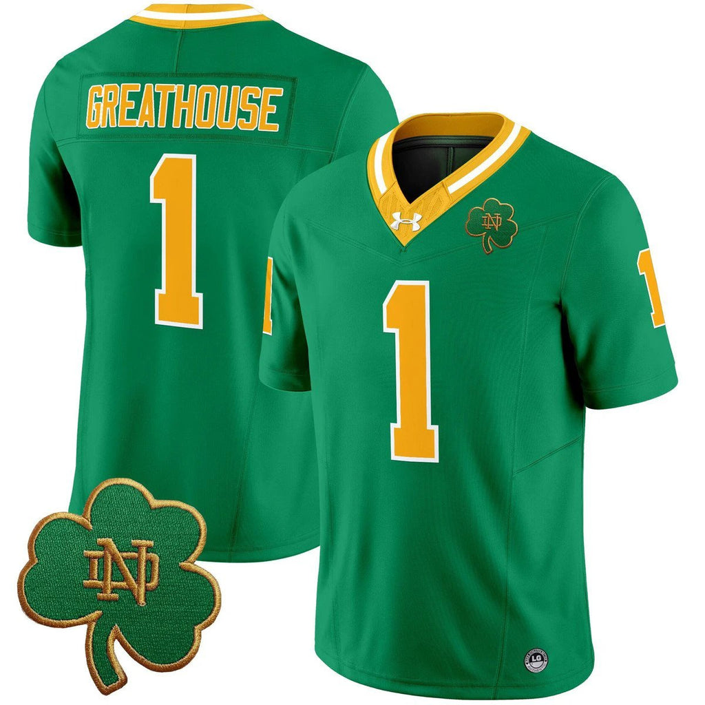 Jaden Greathouse Jersey #1 Notre Dame 2025 Vapor Limited V3 Stitched White by My Store NCAA Football Jerseys