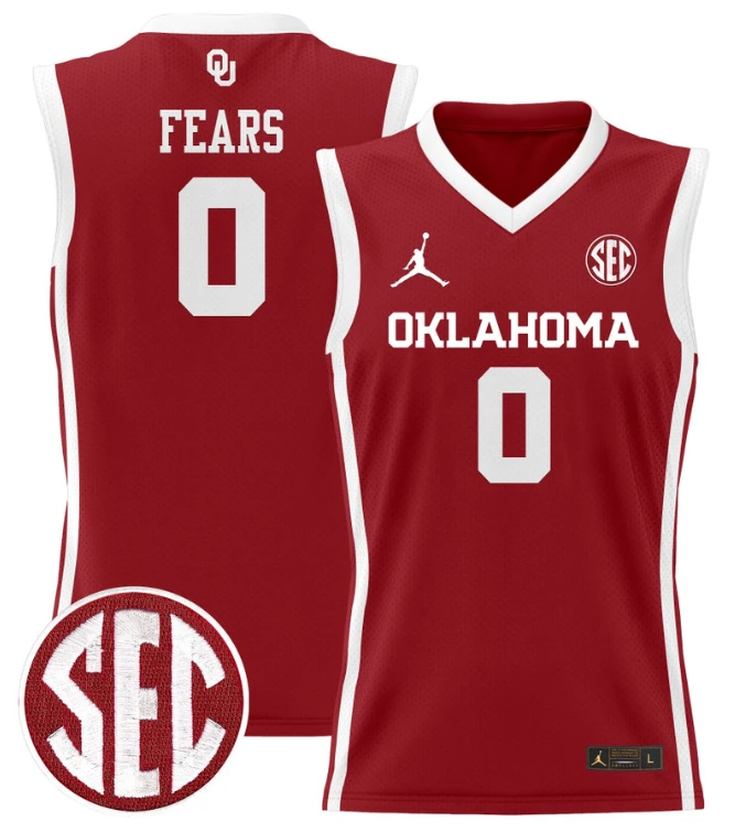 Jeremiah Fears Jersey #0 Oklahoma Sooners 2024 Lightweight Basketball Crimson by My store basketball