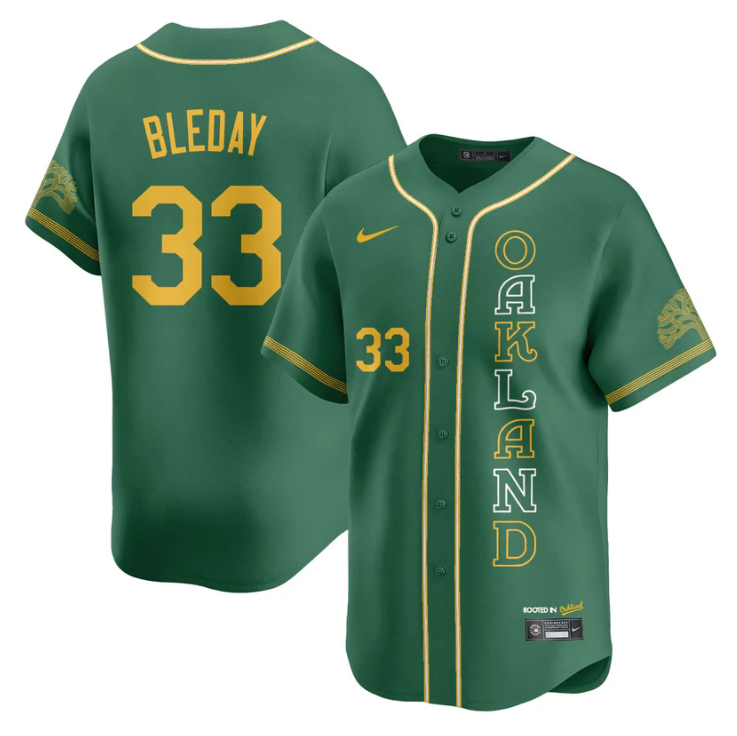 JJ Bleday Jersey #33 Oakland Athletics City Connect Concept Stitched Green by My Store