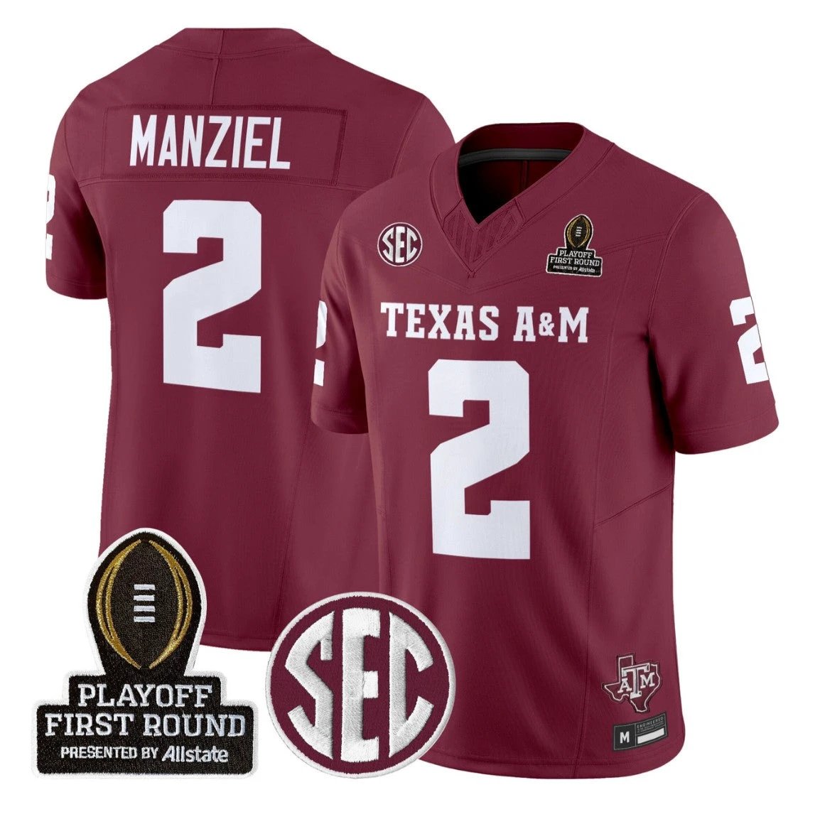Johnny Manziel Jersey #2 Texas A&M Aggies 2025 Playoff First Round Stitched by My Store NCAA Football Jerseys